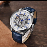 New Famous Brand Men Luxury Automatic Mechanical Skeleton Style Stainless Steel Waterproof Sports Leather Watch - The Jewellery Supermarket