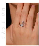 Geometric Line Design Dazzling AAAA Lab Created Diamond Sterling Silver Ring