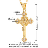 New Religious Jewellery Jesus Cross Pendant Necklace Inlaid with Quality Zircon Women's Necklace Ideal Gift - The Jewellery Supermarket