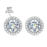 Luxury Certified Moissanite Diamonds Stud Earrings for Women/Men. Sterling Silver Round Halo Earrings Fine Jewellery - The Jewellery Supermarket