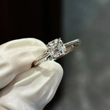 Excellent 1Carat Radiant/Asscher Cut Moissanite Diamond Rings 925 Silver Wedding Engagement GRA Certified Jewellery