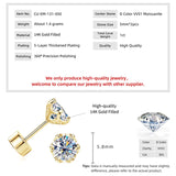 New 3MM-8MM Moissanite Diamonds Stud Earrings for Men Women