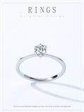 Stunning 925 Sterling Silver AAAA Lab Created Diamond Stackable Solitaire Ring