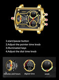 New Men Watch Gold Quartz Led Sport Waterproof Wrist Watch -  Fashion Military Digital Watches - The Jewellery Supermarket