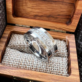 High Quality Black Cubic Zirconia Stones Inlay 8MM  Tungsten Wedding Rings
