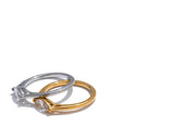 18K Gold Stainless Steel Shiny AAA Cubic Zirconia Casting Ring for Women Fine Jewellery