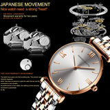 New Elegant Leisure Watch Top Brand Japanese Movement Stainless Steel Fashion Roman Scale Women's Quartz Watches