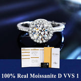 Fabulous 100% Real Moissanite Ring D VVS1 Adjustable Size S925 Sliver GRA Certificate Wedding Rings for Women