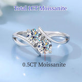 Awesome 0.5CT / 1CT D Colour Moissanite Diamonds Rings For Women Silver Engagement Wedding Diamond Jewellery with GRA