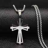 Popular Stainless Steel Long JESUS CROSS Necklaces - Gold Colour Chain Christian Necklaces Jewellery - The Jewellery Supermarket