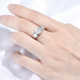 Excellent 3CT GRA Certified Double Halo Moissanite Rings for Women Engagement Wedding S925 Sterling Silver Jewellery
