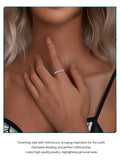Elegant 925 Silver Pearls Double Layer White Gold P. AAA Zircon Diamond Rings