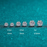 Stunning WGP 0.3-2CT Real Moissanite Diamonds Stud Earrings for Women - Sparkling Sterling Silver Fine Jewellery - The Jewellery Supermarket