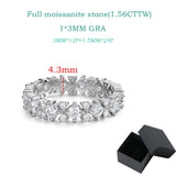 Fine 1.56CTTW VVS1 D Colour Moissanite Diamonds Full Eternity Wedding Silver Ring