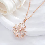 14K Rolled Gold Smooth Elegant Choker Maple Leaf Pendant Fashion Women Pendant Necklace