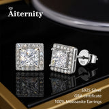 Selection of 0.5-2ct Cut 3EX D VVS1 Moissanite Diamonds Silver Stud Earrings