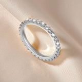 Terrific Full Eternity 2mm VVS1 D Colour Moissanite Stackable Sparkling Ring
