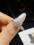 Luxury 1ct VVS1 D Color Twisted Arm Classic 6 Prong Shiny Moissanite Diamond Ring
