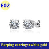 925 Sterling Sliver High-end Crown Moissanite Diamond Heart Screw Stud Earrings For Women