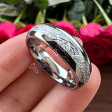 Bright Meteorite Inlay Tungsten Engagement Wedding Band Valentine's Day Gift Comfort Fit Jewellery for Men Women - The Jewellery Supermarket