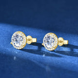 Sparkling 0.5-1-2 Carat Moissanite Diamonds Unisex Silver Stud Earrings