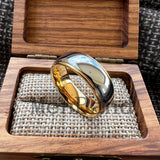 Stepped Shiny Polished Finish 6/8mm Men Women Tungsten Carbide Wedding Rings
