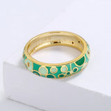 Selection of Bright Handmade Enamel 925 Silver Colorful Classic Rings