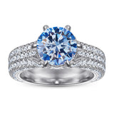 Selection of 2 Carat Multicolour VVS1 D Colour Moissanite Silver Wedding Rings