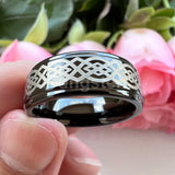 New Stepped Edges Laser Engraved Comfort Fit Men Women Tungsten Wedding Ring