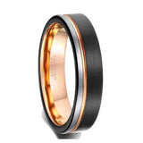 Black Tricolor Tungsten Steel Carbide  6/8mm Engagement Wedding Rings for Men Women