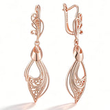 14K Gold Filled Unique Glossy Long Dangle Earrings Fashion High Quality Fine Jewellery