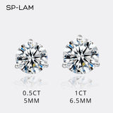 Classic Style D Colour VVS1 Charming Moissanite Diamonds Stud Earrings for Women Sterling Silver Fine Jewellery - The Jewellery Supermarket