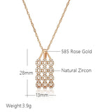 Luxury Hollow Shiny Filled 14K Rose Gold AAA Zircon Diamonds Necklace For Women - Luxury Jewellery