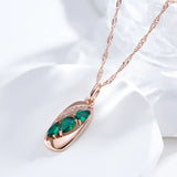 14K Gold Filled Unusual Green AAA Zircon Crystal Vintage Fine Pendant Necklace For Women