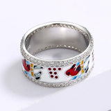 New Handmade Enamel Flamingo 925 Fashion Colourful Creative Ethnic Style Ring