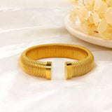 New 4 Styles Waterproof Textured Stainless Steel Cuff Bangles - High Quality Daily Wear Jewellery - The Jewellery Supermarket