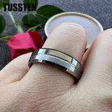 New Arrival Grooved Gold Colour Tungsten Carbide Ring for Men Women - Plain Comfort Fit Ring Classic Jewellery  - The Jewellery Supermarket