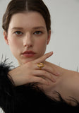 18K Gold Plated Creative Stainless Steel Geometric Hollow Golden Minimalist Ring