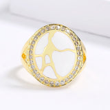 Sparkling AAA Zircon Diamonds Antique Look Elegant Handmade Enamel Oriental Rings