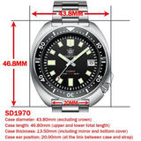 Famous Brand SD1970 White Date Background 200M Wateproof NH35 6105 Turtle Automatic Diver Watch