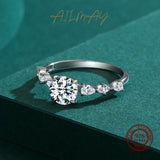 Round 1ct Dazzling 925 Solid Silver AAAA Lab Created Diamond Engagement Ring