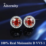 S925 Silver Platinum And Gold Plating Moissanite Stud Earrings Women Fine Jewellery