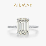 Superb Emerald Cut AAAA Lab Created Diamond 925 Sterling Silver Luxury Ring