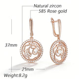 Pretty 14K Gold Filled Flower Shiny AAA Zircon Diamonds Dangle Earrings