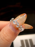 Fashion Leaf Design VVS1 D Colour Moissanite Ring for Women's Fine Jewellery