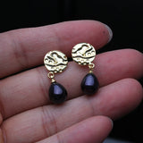 Ethnic Design Real Multicolour Fresh Water Pearl Yellow Silver 18KGP Earrings