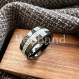 High Quality Black Cubic Zirconia Stones Inlay 8MM  Tungsten Wedding Rings