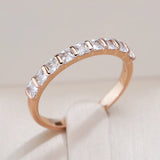 Popular Simple Square 14K Rolled Rose Gold AAA Zircon Crsytals Fashion Party Daily Rings - Fine Jewellery