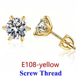 Premium 0.5-2ct Moissanite Diamonds Sterling Silver Stud Earrings for Men Women