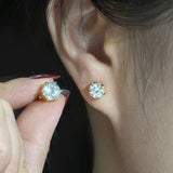 Classic Bird's Nest Moissanite Diamonds Stud 925 sterling silver plated Earrings